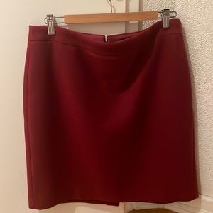J Crew red wool skirt size 12